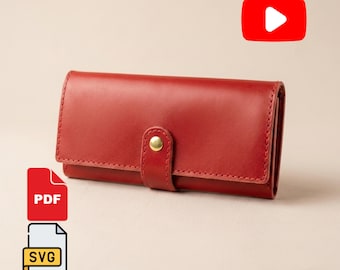 女性用革財布の型紙（PDF形式、動画チュートリアル付き）