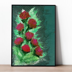 Éclat de fleurs - Peinture acrylique abstraite | Oeuvre d&#39;art originale faite main sur toile 12 x 16