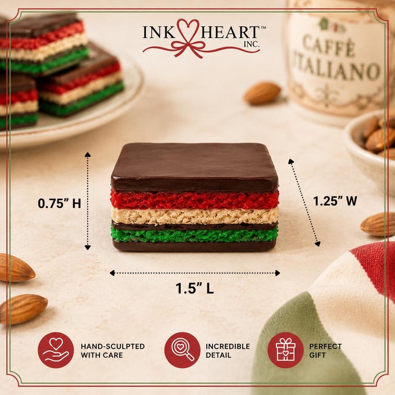 Italiensk regnbågskakdekoration | Handgjord kakdekor med 7 lager | Italiensk dessertpresent, köksdekor bild 19