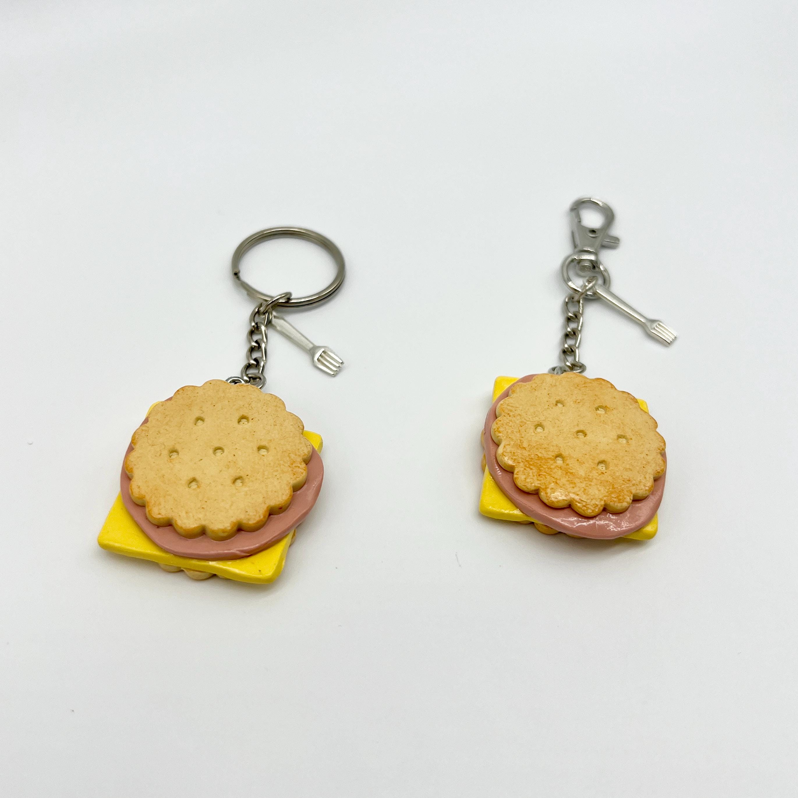 Lunchable Cracker Sandwich Keychain or Bag Clip - Badge Reel | Handmade ...