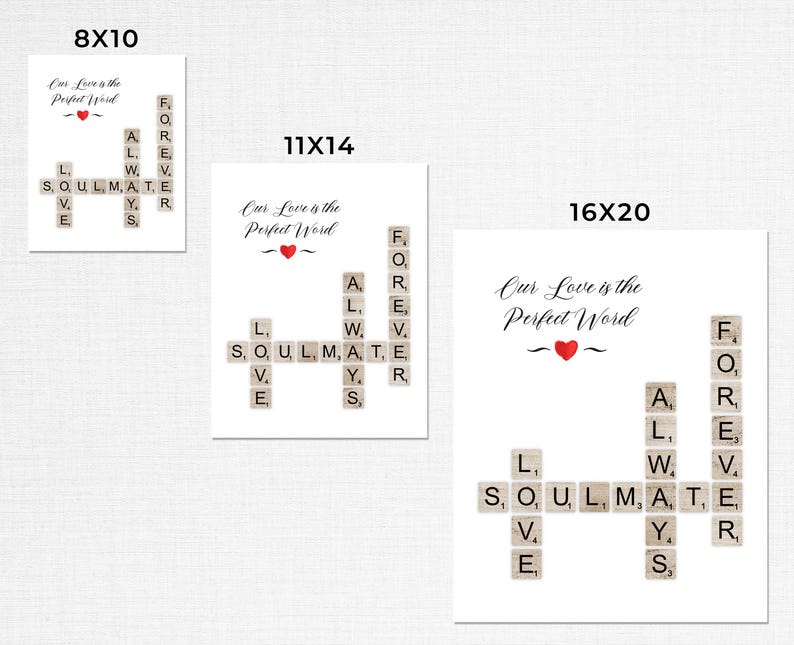 Ready for Print Love Scrabble Crossword Puzzle Romantic Valentine's