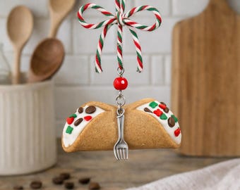 Cannoli-dekoration – Handgjord italiensk dessert i lera – Mini-matköksdekoration – Present till italienska bagare och matälskare