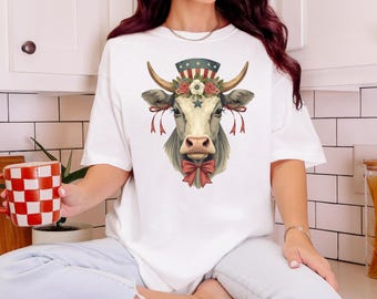 Vintage USA Cow PNG – Digital Download
