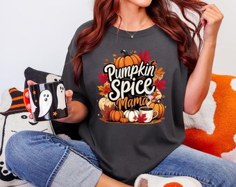 Pumpkin Spice Mama PNG: Fall Coffee Lover Digital Download