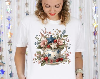 Americana Teacup PNG – Digital Download