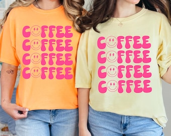Hot Pink Coffee Smiley Face PNG | Aesthetic Design (Digital Download)
