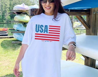 USA PNG | Patriotic Stars and Stripes Design | 4th of July Sublimation | Digital Download