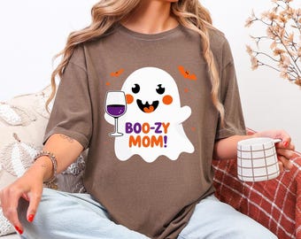 Boo-zy Mom PNG | Funny Halloween Drinking Digital Design | Mom Life Humor File