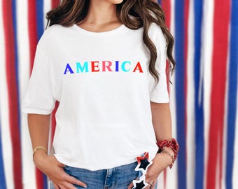 America PNG | Simple Patriotic Design | Sublimation PNG File