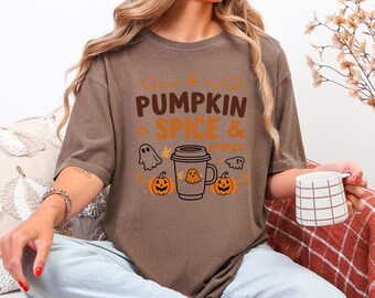 Pumpkin Spice and Spiked PNG | Funny Fall Drinking Digital Design | Mom Humor File