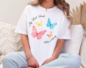 Funny Mom Shirt PNG: Pastel Butterfly Sublimation Design (Digital Download)