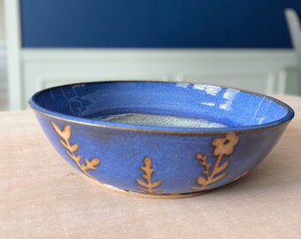 Serving bowl | Pasta Bowl | Handmade blue pottery
