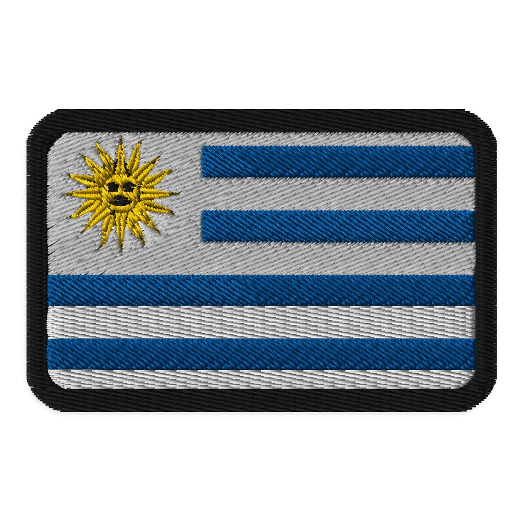Toppa Termoadesiva E Da Cucire Con Bandiera Dell'Uruguay - Ricamo Sudamericano Per Camicie, Giubbotti E Zaini - 7,1 X 4,8 Cm - 3