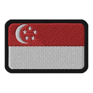 Singapore Flag Embroidered Patch