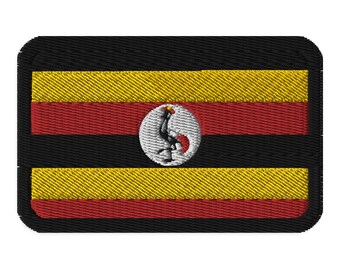 Geborduurde patch Oegandese vlag