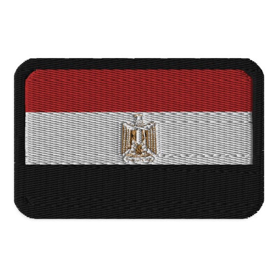 Toppa Ricamata Termoadesiva Bandiera Egitto - Decorazione Pratica Per Giacche E Zaini