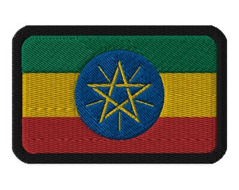 Toppa Con Bandiera Dell'Etiopia: Applicazione Termoadesiva Ricamata (3,5x1,75 Pollici) - Italia - Foto 10