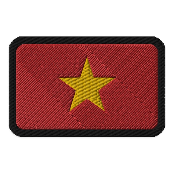Toppa Ricamata Con Bandiera Del Vietnam, Termoadesiva, Misure 7x4.7 Cm, Prodotto In UE, Per Giacche, Zaini, Borse