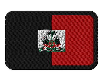 Haitian Flag Black and Red Variant Embroidered Patch