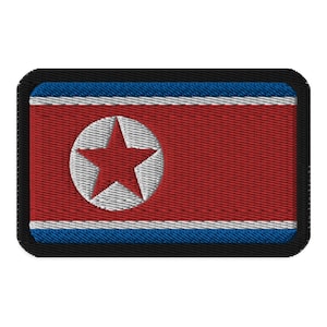North Korea Flag Embroidered Patch