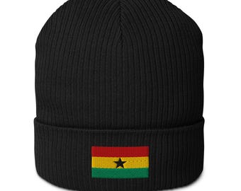 Ghana Flag Ribbed Beanie