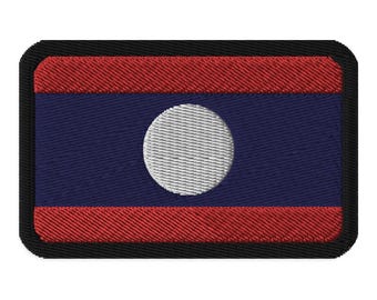 Laos Flagge Gestickter Aufnäher