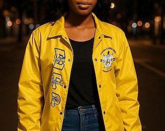 Gold Embroidered Sigma Gamma Rho Line Jacket (Unisex)