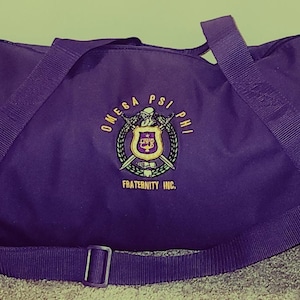 Omega Psi Phi Purple Shield Duffel Bag – Barrel Gym or Travel Bag