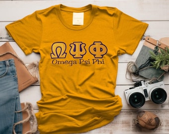 Sale: Gold Omega Psi Phi Embroidered Shirt