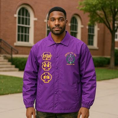 Omega Psi Phi Purple Line Jacket – Embroidered Greek Fraternity