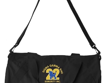 Black Sigma Gamma Rho Poodle 22 Barrel Duffel Bag