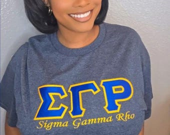 Dark Gray Embroidered Sigma Gamma Rho Shirt (Unisex)