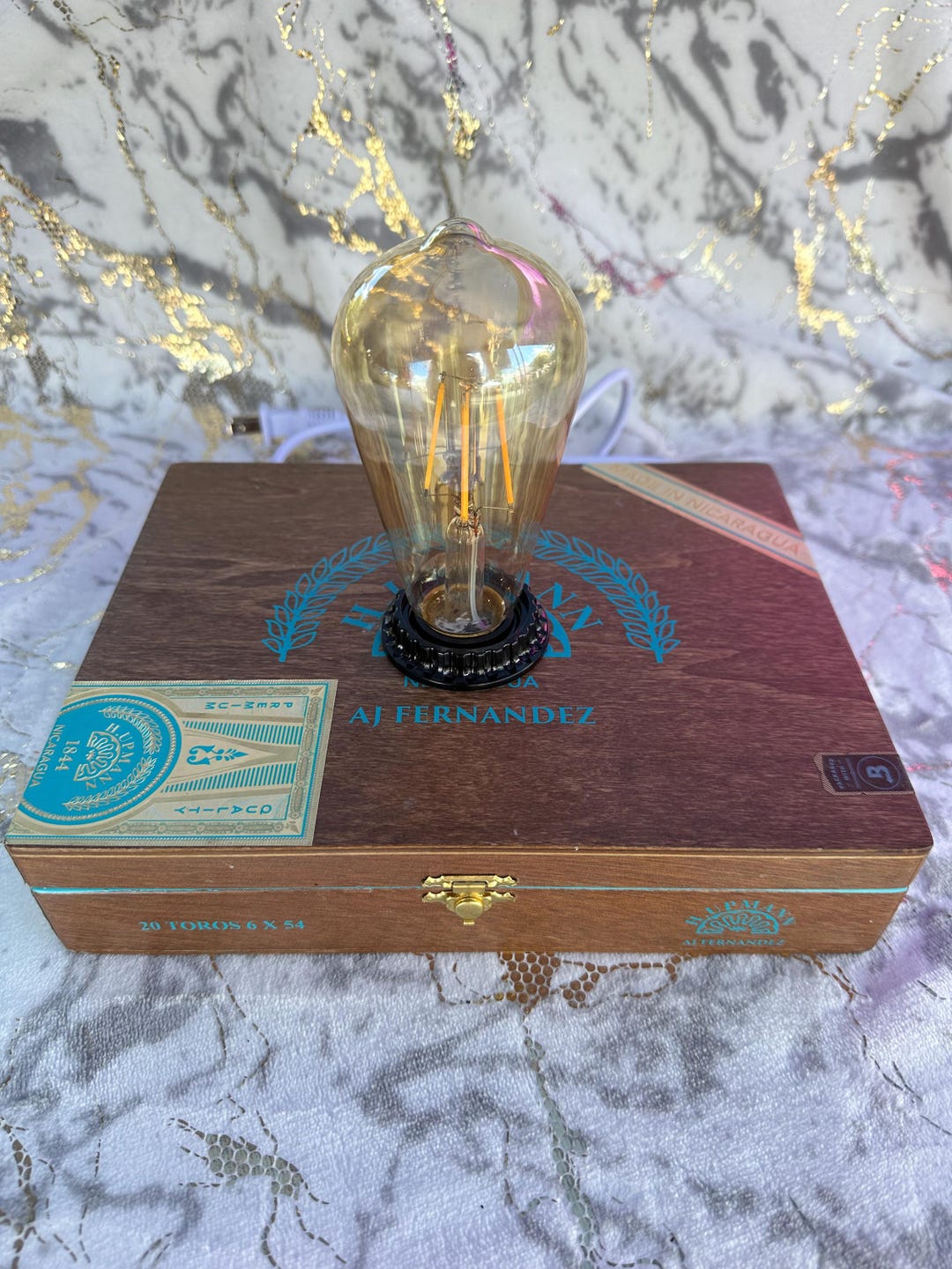 Wooden Cigar Box Lamp Custom Made - Etsy