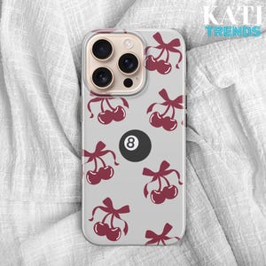 Cherry fruit Phone Case Lucky 8 ball  Cover for iPhone 16 15 14 13 12 Pro Xs Samsung S24 S23 S22 FE A25 A15 Pixel 9 8A 7