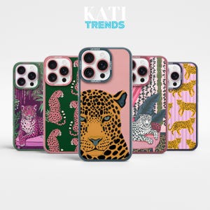 Pink Leopard Case Cheetah Cover iPhone 16Pro Max, 15, 14 Plus, 13mini, 12, Samsung S25Ultra,S24Fe, S23Fe, A56, A55,A36, A15