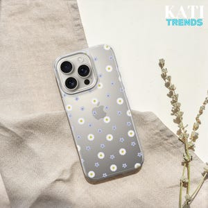 Transparent Daisy Phone Case Clear  Cover for iPhone 16 15 14 13 12 Pro Xs Samsung S24 S23 S22 FE A25 A15 Pixel 9 8A 7