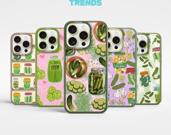 Dill pickle Case Green Cucumber Cover iPhone 16Pro Max, 15, 14 Plus, 13mini, 12, Samsung S25Ultra,S24Fe, S23Fe, A56, A55,A36, A15