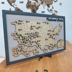 National Parks Reisekarte, USA Reisekarte, Geschenk für Papa, Geschenk für Ihn, Geschenk für Wanderer, Geburtstagsgeschenk