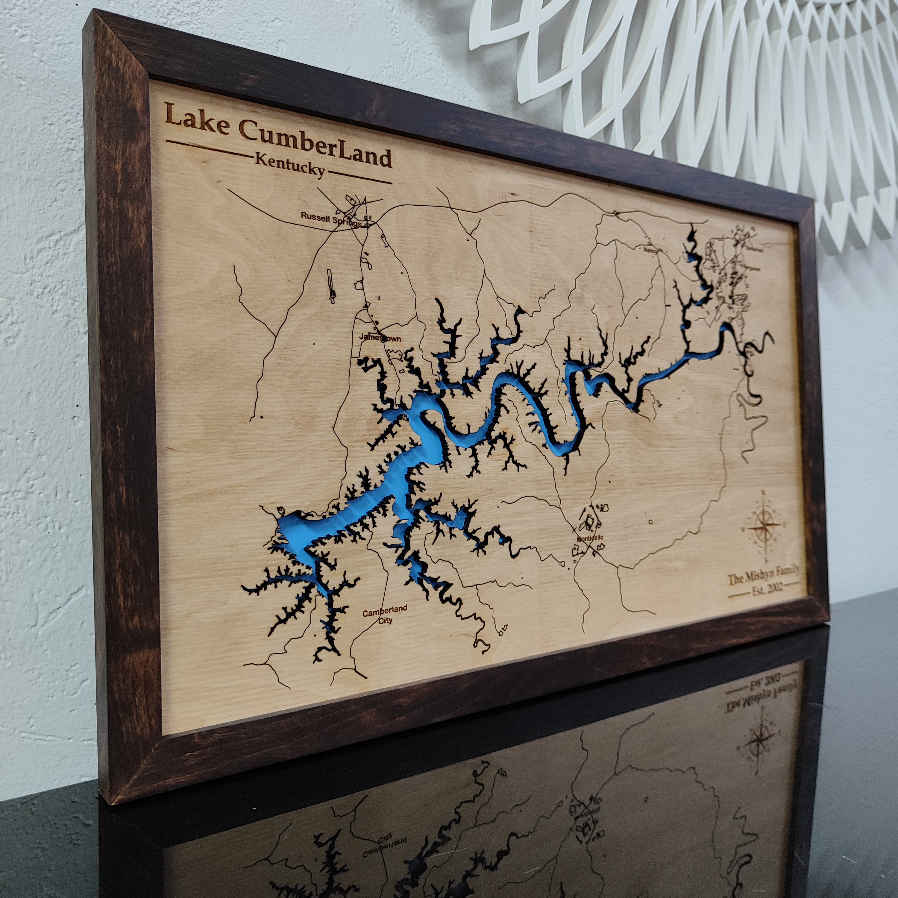Custom Lake Map, Wooden Lake Map, Home Decor, Wood Wall Art Anniversary