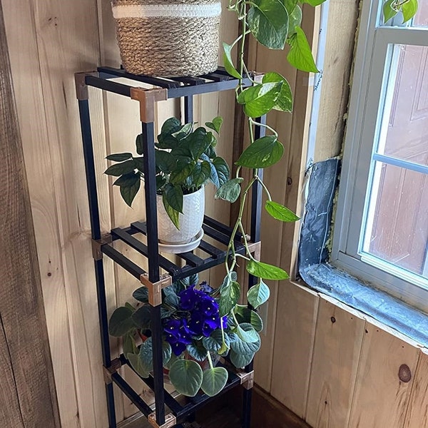 4 Tier Pine Wood Plant Stand for Indoor Outdoor Multiple Plants Shelf Space for Flower Pots Living Rooms Corners Balconies Gardens Bedrooms