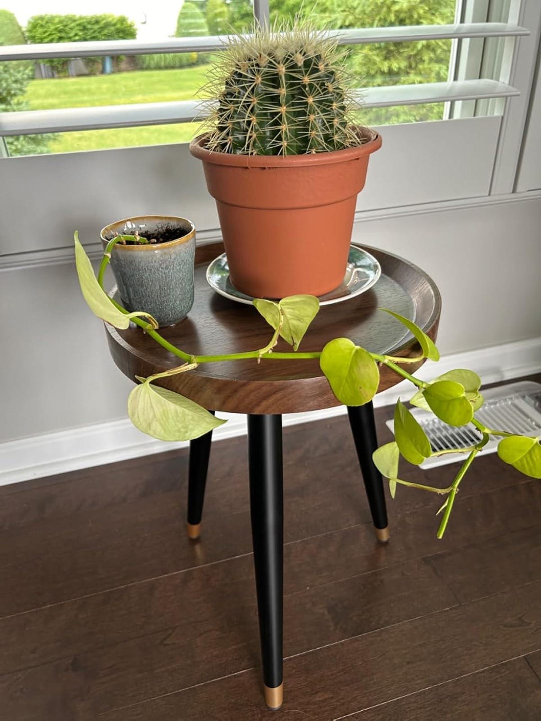 Indoor Plant Stand Bedside Table Decoration Raised Design Tray Modern ...