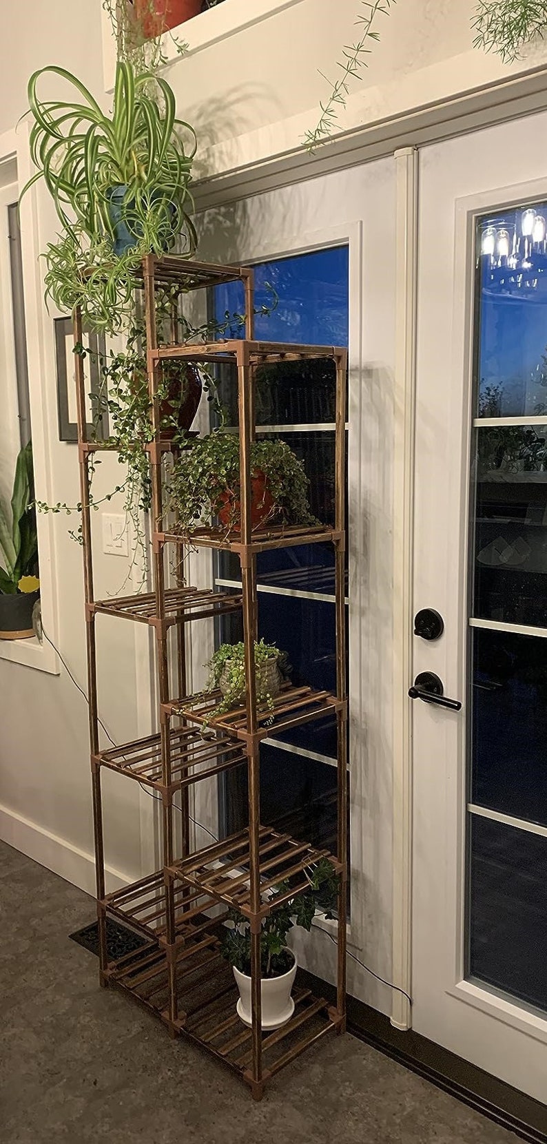 Brown 67.9'' Wooden Flower Rack 11 Tiers for Multiple Plant Shelves ...