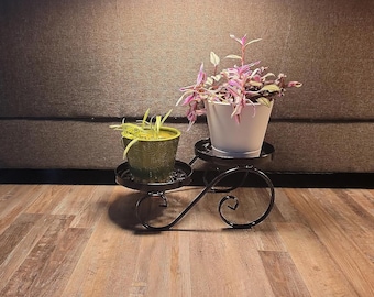 Le support de verdure pour pots de fleurs améliore la présentation des plantes avec un support pour plantes en pot rond en métal moderne pour terrasse ou balcon, décoration d'intérieur et meubles
