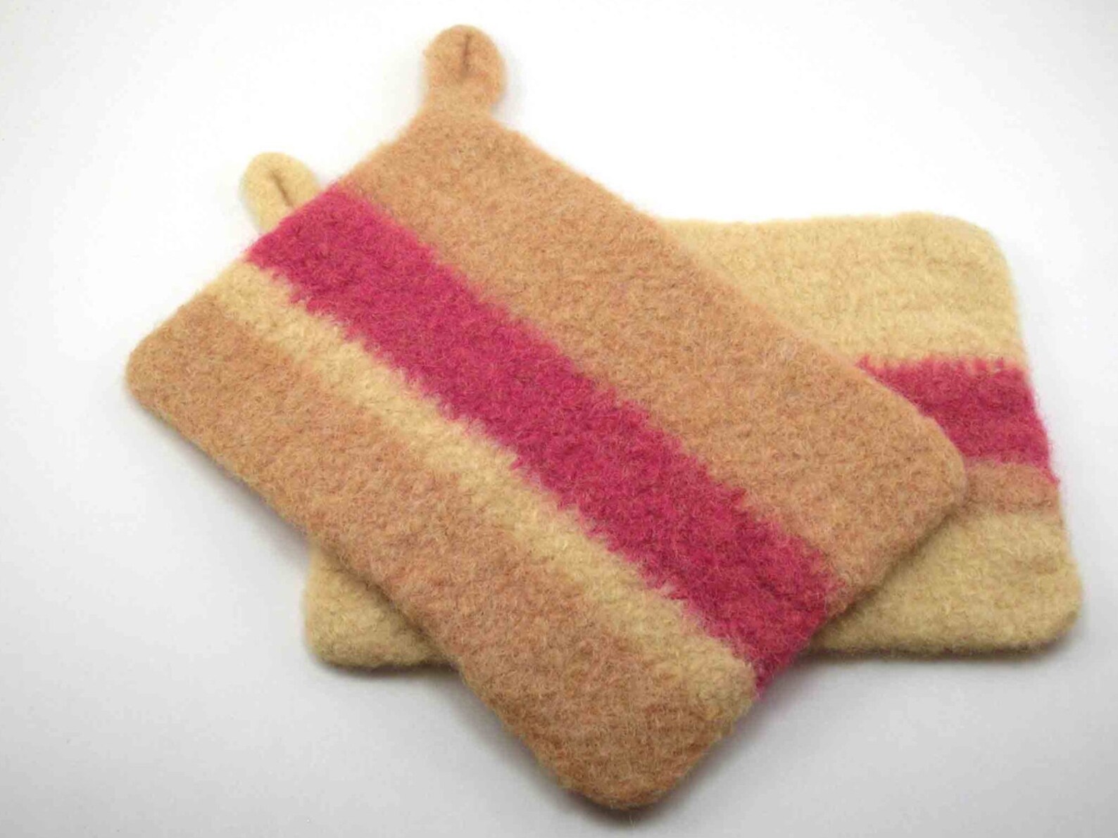 Wool Felted Potholders Felted Hot Pads Striped Potholder Etsy