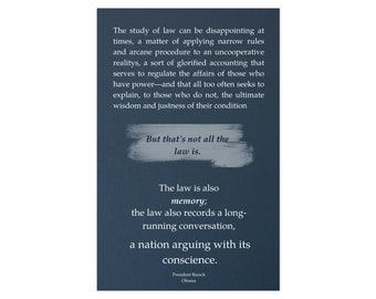 Barack Obama Study of Law Poster in Blue
