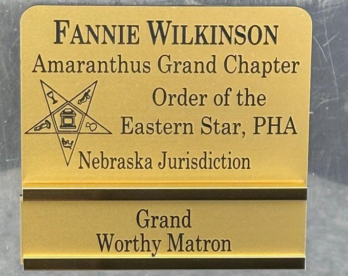Double Line Slide Bar Name Badge – Custom Engraved Name Tag – Magnetic OES Badge – Order of the Eastern Star – Personalized PHA Title Slide