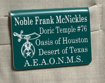 Custom Engraved A.E.A.O.N.M.S. Name Badge • Over-the-Pocket Style
