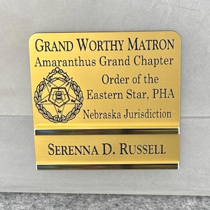 OES Name Badge - Magnetic Slide Bar, Custom Engraved Officer Title