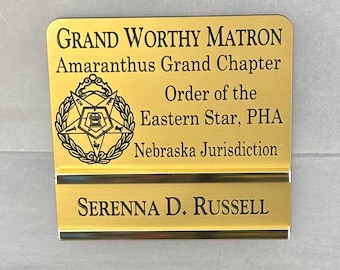 OES Name Badge - Magnetic Slide Bar, Custom Engraved Officer Title