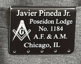 Over-the-Pocket Badge, Custom Name Tag - Five Openings, Jewel Drill Outs, Bling Mount, Five Embellishments
